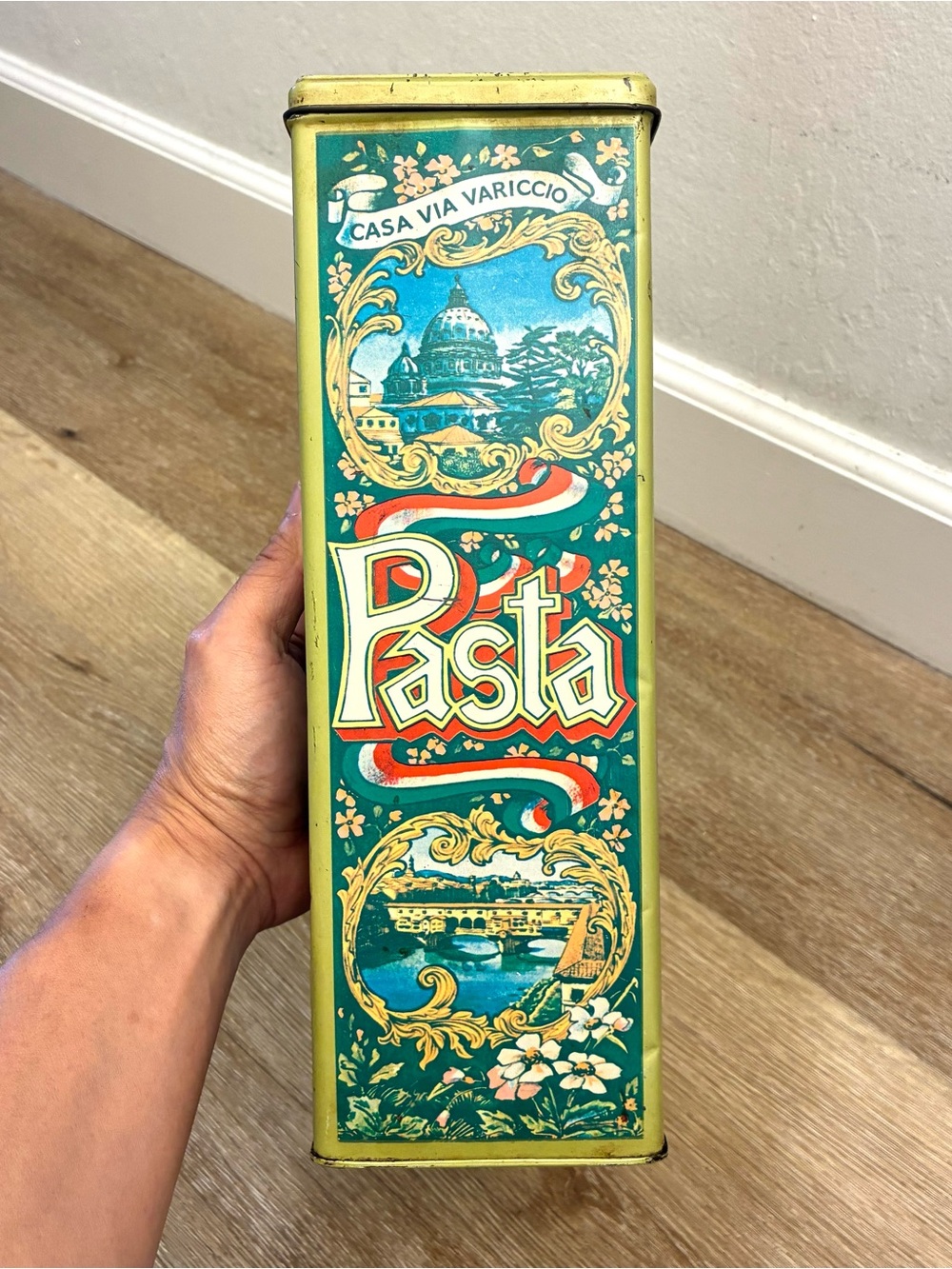 Vintage Casa Via Variccio Napoli Bologna Turino Pasta Tin Made In England 12”